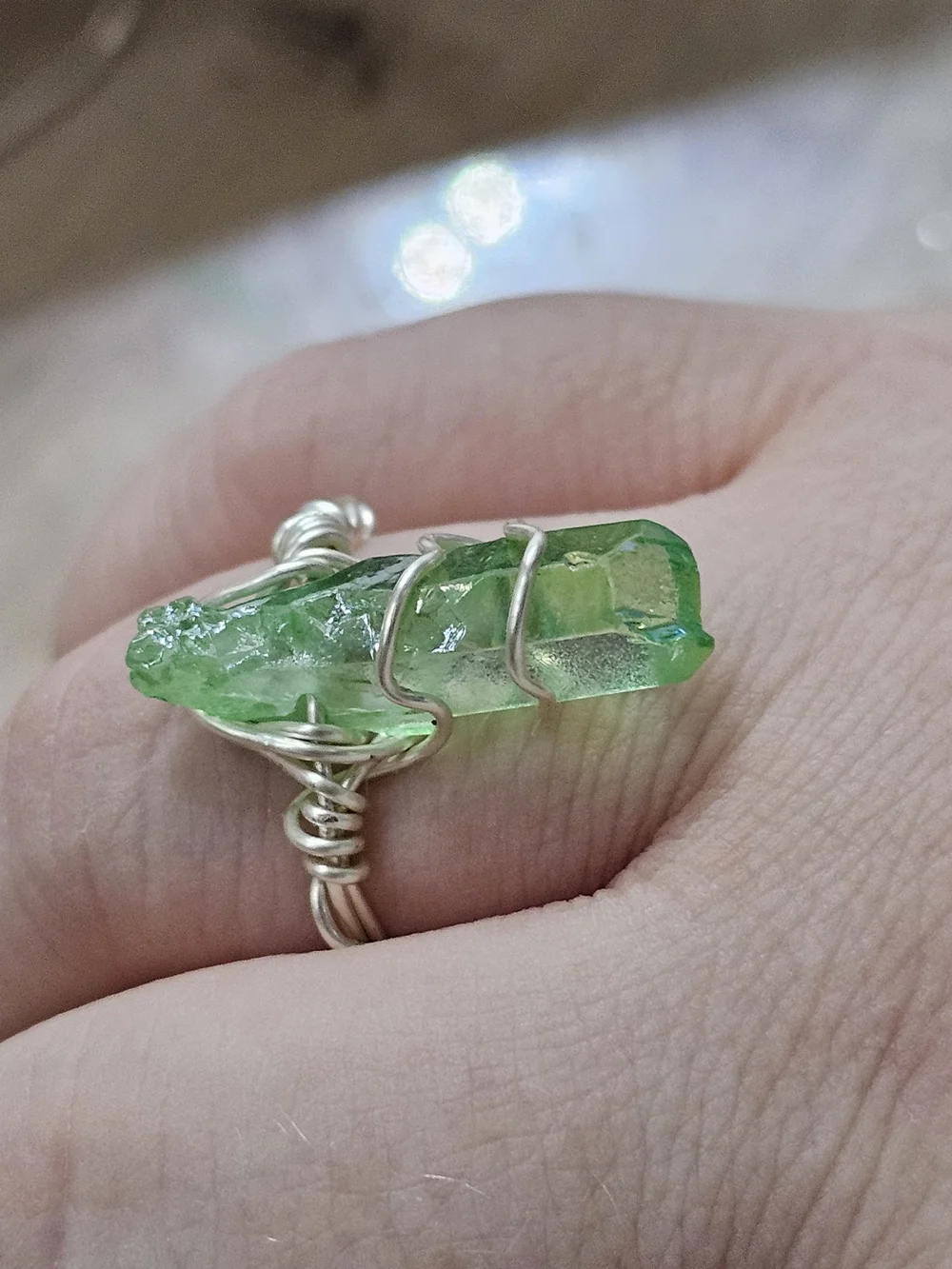 Love & Beauty Goddess Of Aphrodite Wire-Wrapped Silver Ring Alter Decor, Ritual.